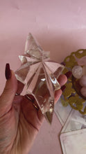 Load and play video in Gallery viewer, Clear Quartz Star on Golden Stand 003
