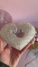 Load and play video in Gallery viewer, Agate Heart on Golden Stand 014
