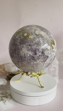 Load and play video in Gallery viewer, 3.5 kg Flower Agate with Amethyst and Quartz Sphere 001
