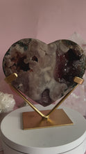 Load and play video in Gallery viewer, Pink Amethyst with Amethyst Heart 009
