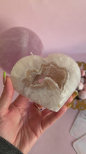 Load and play video in Gallery viewer, Agate Heart on Golden Stand 010
