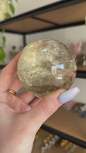 Load and play video in Gallery viewer, Citrine with Rainbows and Phantoms Sphere 003
