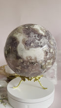 Load and play video in Gallery viewer, 4.4 kg Flower Agate with Amethyst and Quartz Sphere 002
