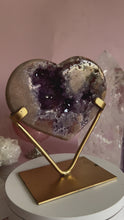 Load and play video in Gallery viewer, Pink Amethyst with Amethyst Heart 005
