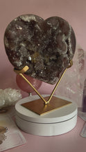 Load and play video in Gallery viewer, Pink Amethyst with Quartz Heart 017
