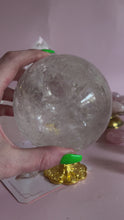 Load and play video in Gallery viewer, 1.1kg Clear Quartz with Rainbows Sphere 004
