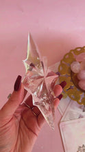 Load and play video in Gallery viewer, Clear Quartz Star on Golden Stand 001
