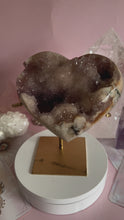 Load and play video in Gallery viewer, Pink Amethyst with Amethyst Heart 013
