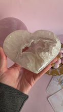 Load and play video in Gallery viewer, Agate Heart on Golden Stand 013
