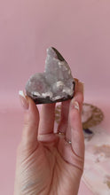Load and play video in Gallery viewer, Pink Chalcedony with Quartz Cluster 003
