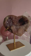 Load and play video in Gallery viewer, Pink Amethyst with Amethyst Heart 007
