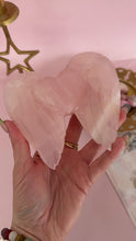 Load and play video in Gallery viewer, Rose Quartz Heart with Angel Wings
