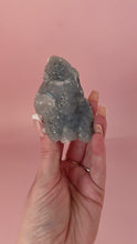Load and play video in Gallery viewer, Clear Apophyllite with Quartz on Blue Chalcedony 003
